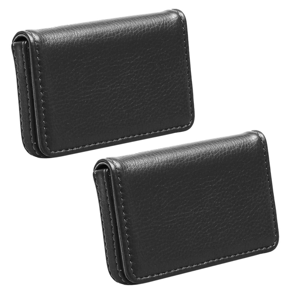 8137 2 Pack PU Leather Multi Card Case, Business Card Holder Wallet